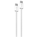 CAVO DATI E RICARICA TELATO BIANCO DA USB TYPE-C A USB TYPE-C 1MT PD 60W 3A MAX