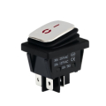 INTERRUTTORE IMPERMEABILE A BILANCIERE BIPOLARE LUMINOSO ROSSO 4 FASTON 250VAC 30A