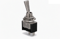 INTERRUTTORE UNIPOLARE METALLICO IN MINIATURA A LEVA PIATTA ON-OFF 2 PIN A SALDARE 250VAC 3A