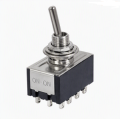 DEVIATORE IN MINIATURA QUADRIPOLARE A LEVA ON-OFF-ON 12 PIN A SALDARE 250VAC 3A