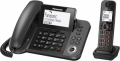 PANASONIC TELEFONO FISSO + CORDLESS DISPLAY SEGRETERIA VIVAVOCE BLOCCO CHIAMATE NERO